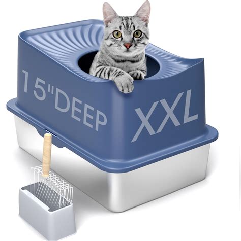 stainless steel litter box with top|stainless steel litter box with lid.